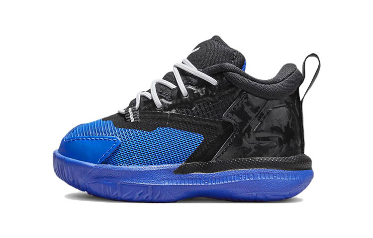 Jordan Zion 1 Zion 1 Casual Trend Mid-top Practical Basketball Shoes Blue Black Infants and Toddlers
