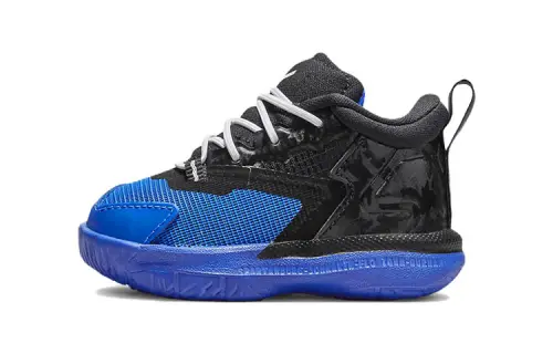 Jordan Zion 1 Zion 1 Casual Trend Mid-top Practical Basketball Shoes Blue Black Infants and Toddlers