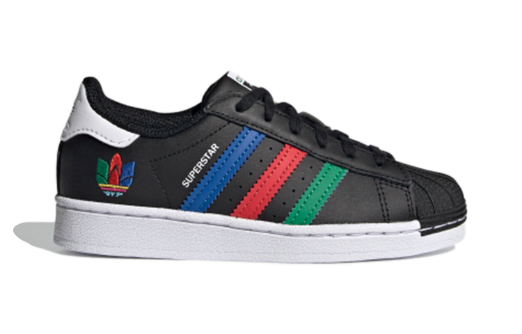 Детские кеды adidas originals SUPERSTAR C (черно-бело-красные) — фото 3