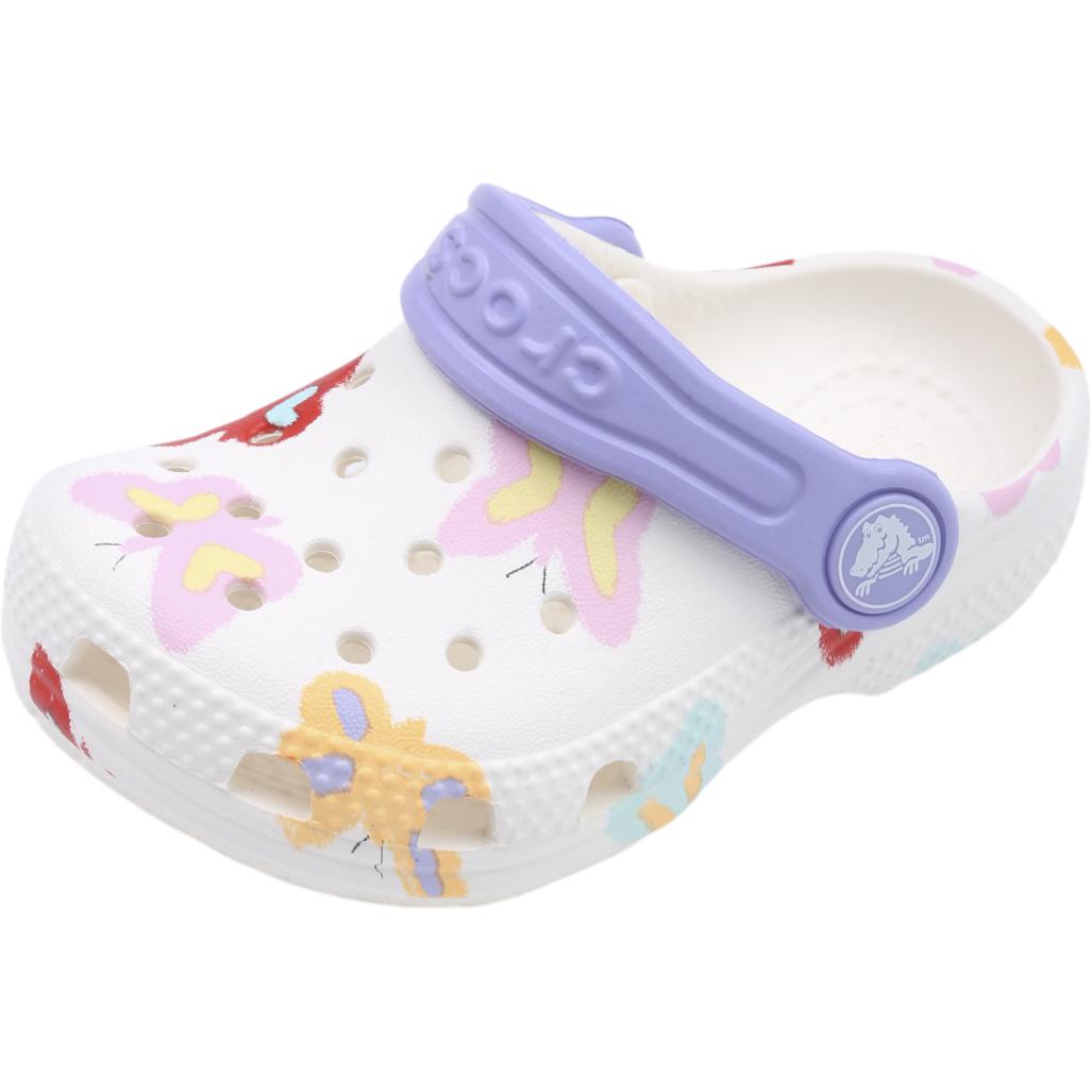 Сабо Crocs classic butterfly graphic clog (бело-фиолетовые)