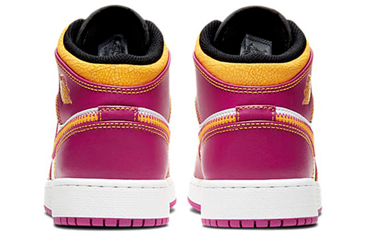 Унисекс кроссовки Jordan JordanAir 1 Mid (бело-желто-розовая) — фото 8