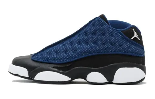 Jordan Air Jordan 13 leather Retro Low Brave Blue GS anti-slip shock absorption low-top basketball shoes navy blue same style for men and women