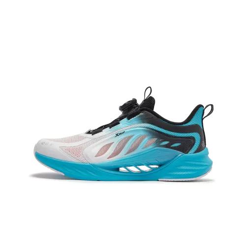 Xtep Hydrogen Wind 8.0 Scientific Foot Protection Mesh Breathable Rebound Support Wear-Resistant Anti-Slip Low-top Children's Running Shoes Xtep White Qingshan Blue Children's Style