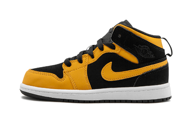 Кроссовки Jordan Air Jordan 1 (черно-белые) — Чёрный / жёлтый — фото 1