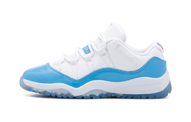 Jordan Air Jordan 11 Retro Low \"UNC\" Retro trend, non-slip, shock-absorbing, low-top, children's basketball shoes, North Carolina blue, for children and middle-aged children