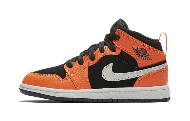 Детские кроссовки Jordan Air Jordan 1 Mid (черно-оранжевый)