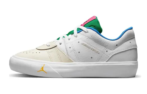 Jordan Series Air Jordan Series Leather Low top Skateboard Shoes White Green Blue Unisex