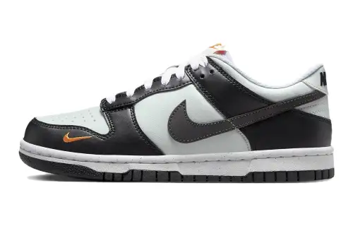 Nike Dunk Low Black Bright Mandarin Mini Swoosh GS