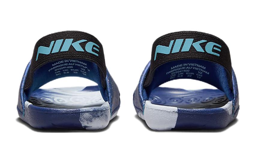 Детские шлепанцы Nike Kawa (сине-черные) — Синийчёрный — фото 5