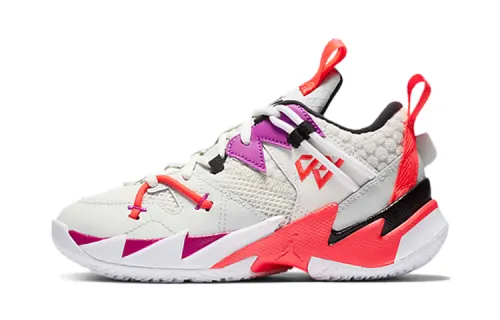 Jordan Why Not Zer0.3 SE Westbrook 3 non-slip, shock-absorbing and wear-resistant mid-top practical basketball shoes, pink, white and purple, for children and middle-aged children