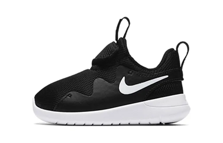Nike Tessen Slip Resistant Abrasion Resistant Low top Running Shoes Black White Infant And Toddler