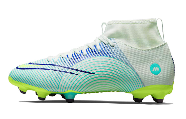 Nike JR Superfly 8 Academy MDS FGMG Round head lace, non-slip and wear-resistant, middle top, children's football shoes, micro-green, children's style