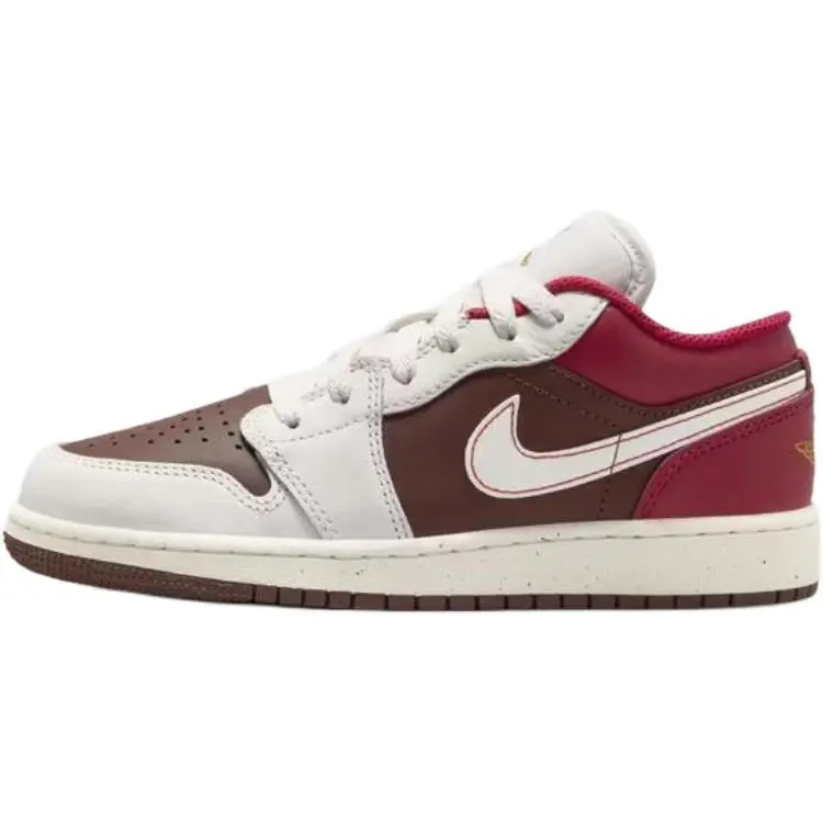 Jordan Air Jordan 1 Leather Low top Children's Basketball Shoes Ecru Unisex
