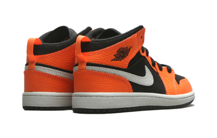 Детские кроссовки Jordan Air Jordan 1 Mid (черно-оранжевый) — фото 5