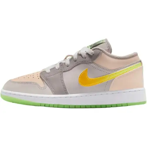 Jordan Air Jordan 1 Low top Basketball Shoes Gray Pink Unisex