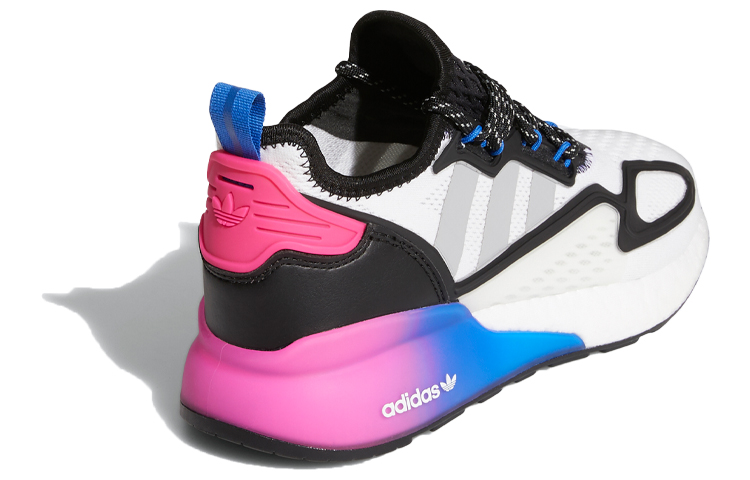 Кроссовки adidas originals ZX 2K Boost J (черно-розово-голубые) — фото 6