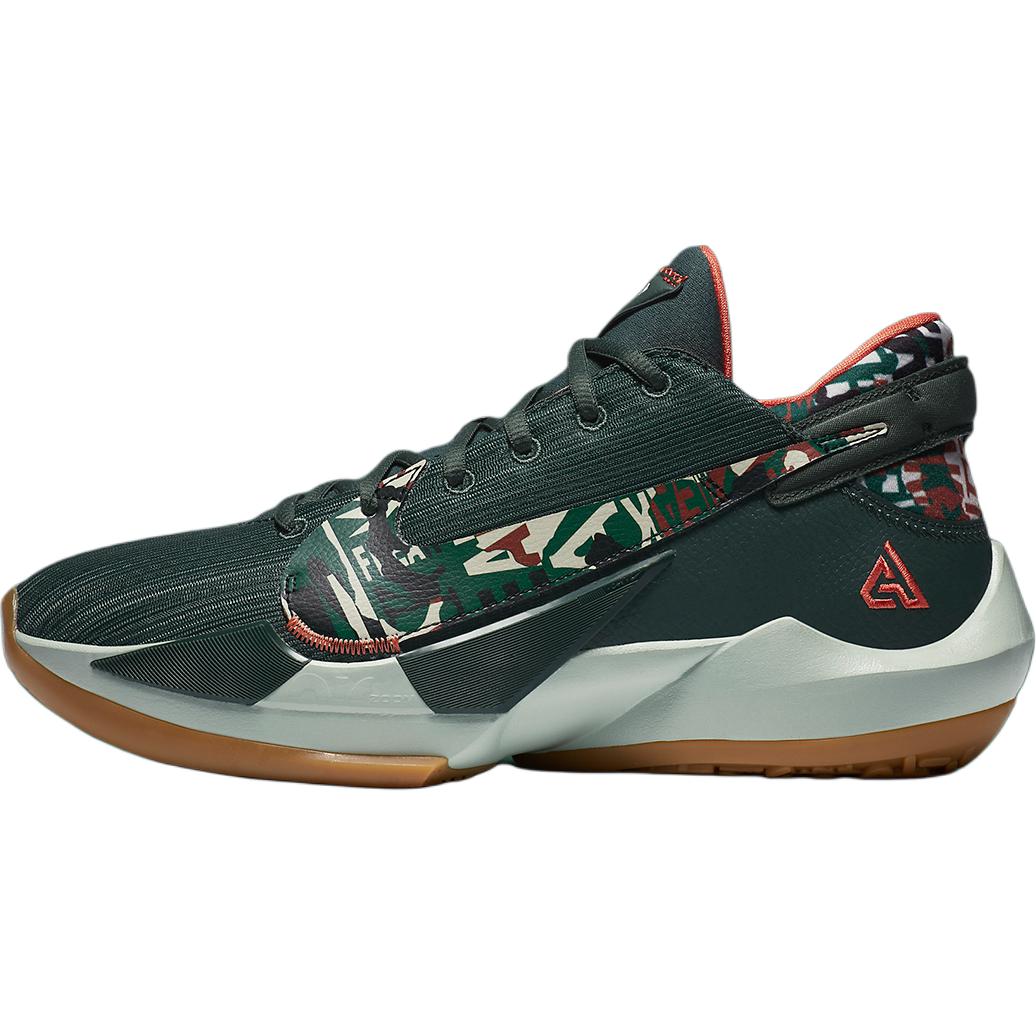 Детские баскетбольные кроссовки Nike Freak 2 (зелено-белые)