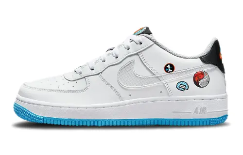 Nike Air Force 1 Leather Yin Yang Basketball Sticker Sports GS Non-slip Shock Absorbing Wear Resistant Low Top Sneakers White Blue Same Style for Men and Women