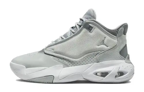 Jordan Max Aura 4 Slip Resistant Cushioning Mid top Basketball Shoes Gray White Unisex