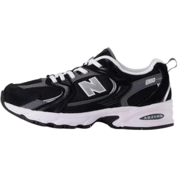 New Balance NB 530 comfortable, wear-resistant, low-cut children's casual shoes, black, children's style