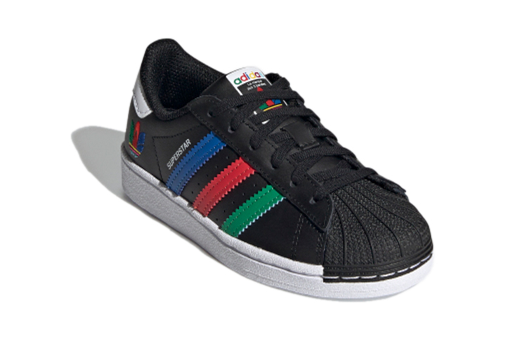 Детские кеды adidas originals SUPERSTAR C (черно-бело-красные) — фото 4