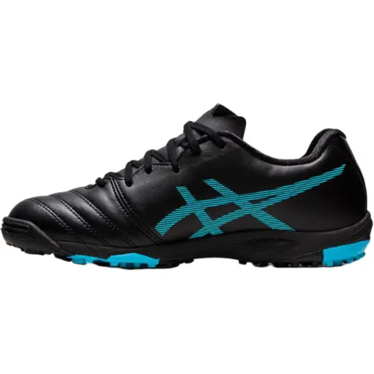 Asics Ds Light JR GS TF Comfortable Abrasion Resistant Breathable Low top Kids' Soccer Shoes Black Blue Japan Version