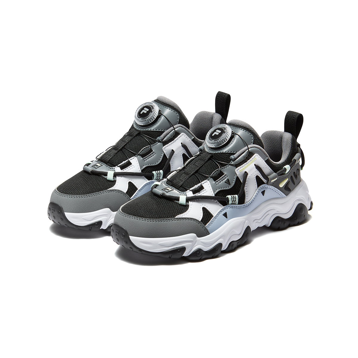 Детские кроссовки Fila KIDSHeritage-FHT Fluid 5/5 (серые) — 阴霞紫/奶白 黑/太空银 黑/铁锈灰 福克斯顿灰蓝/月岩灰 — фото 18