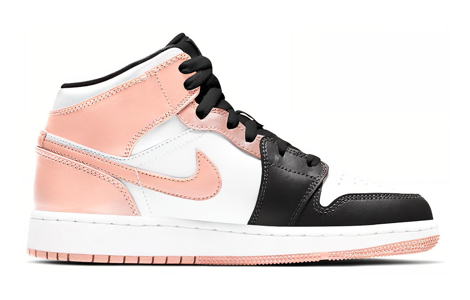 Кроссовки Jordan Jordan1 Mid "Crimson Tint" GS (черный / розовый) — Чёрный / розовый — фото 4