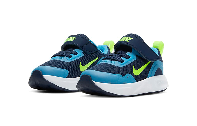 Детские кроссовки Nike Wearallday (сине-зеленые) — Синий / зелёный — фото 4