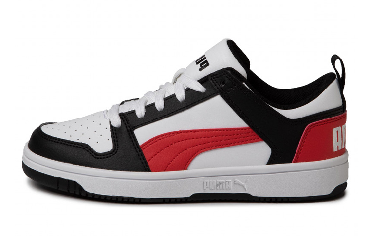 Детские кеды PUMA Rebound Layup Low SL Jr (бело-черно-красные)