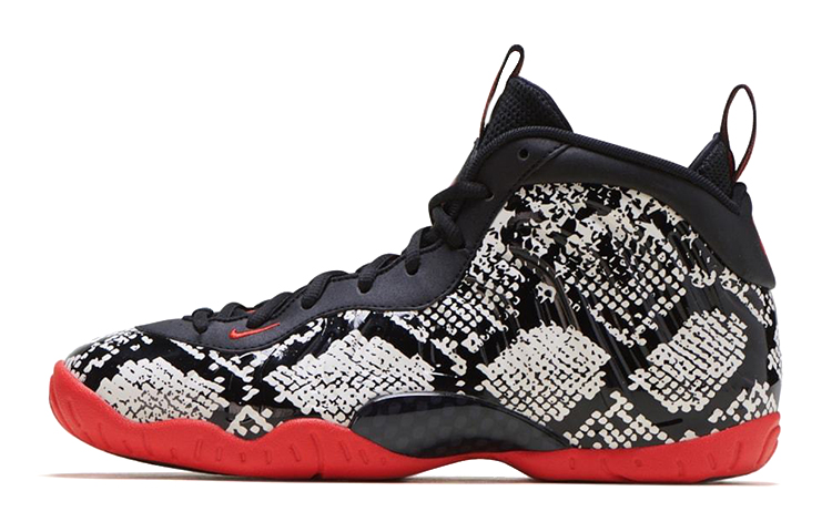 Nike Foamposite One Air Albino Snakeskin Snakeskin Integrated Wear-resistant Middle-top Children's Basketball Shoes Red