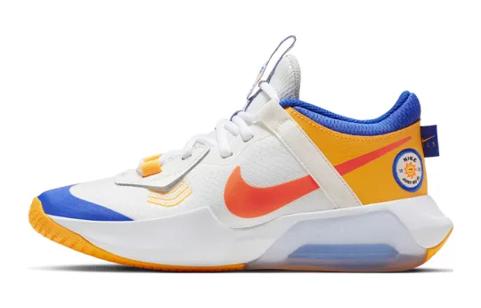 Nike Air Zoom Crossover Low top Children's Basketball Shoes White Orange Blue, Single Layer
