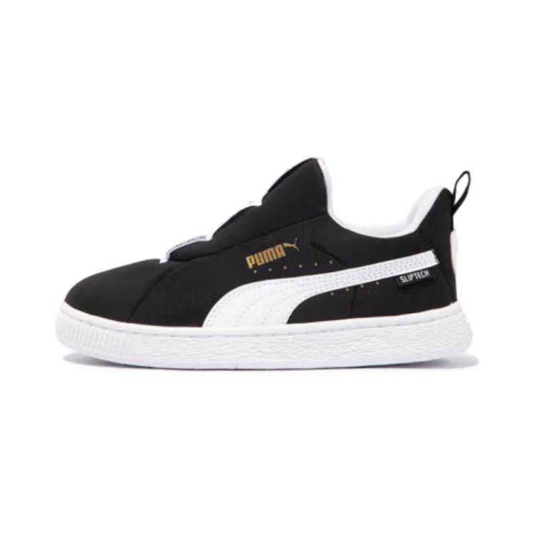 Детские кеды PUMA JOYFLEX SLIPTECH (черно-бело-золотые)