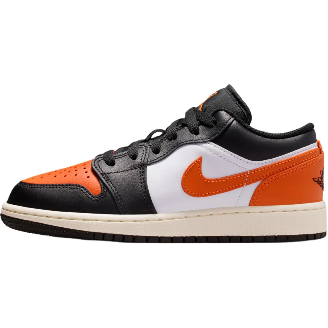 Jordan Air Jordan 1 Low top Children's Basketball Shoes Black White Orange Unisex