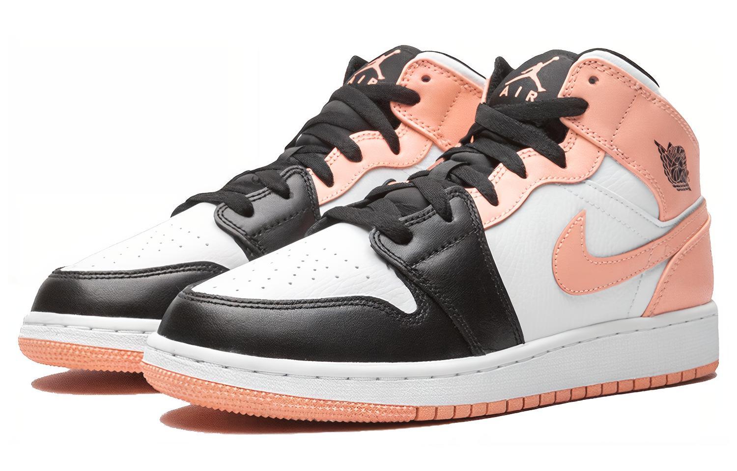 Кроссовки Jordan Jordan1 Mid "Crimson Tint" GS (черный / розовый) — Чёрный / розовый — фото 5