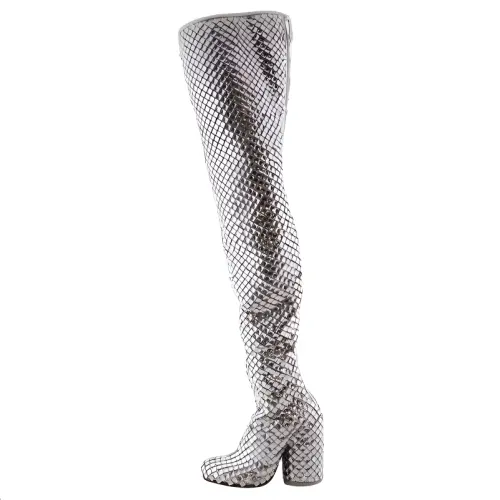 Burberry Anita Over the knee Boots 11cm Women's Silver