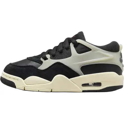 Jordan Air Jordan 4 Genuine Leather Low top Basketball Shoes Black White Unisex