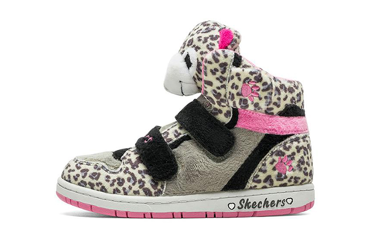 Кеды Skechers High-Top Leopard Grey (серо-леопардовые)