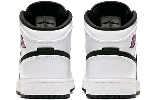 Кроссовки Jordan JordanAir Jordan 1 Mid GS (черный / белый / фиолетовый) — Чёрный / белый / фиолетовый — фото 6
