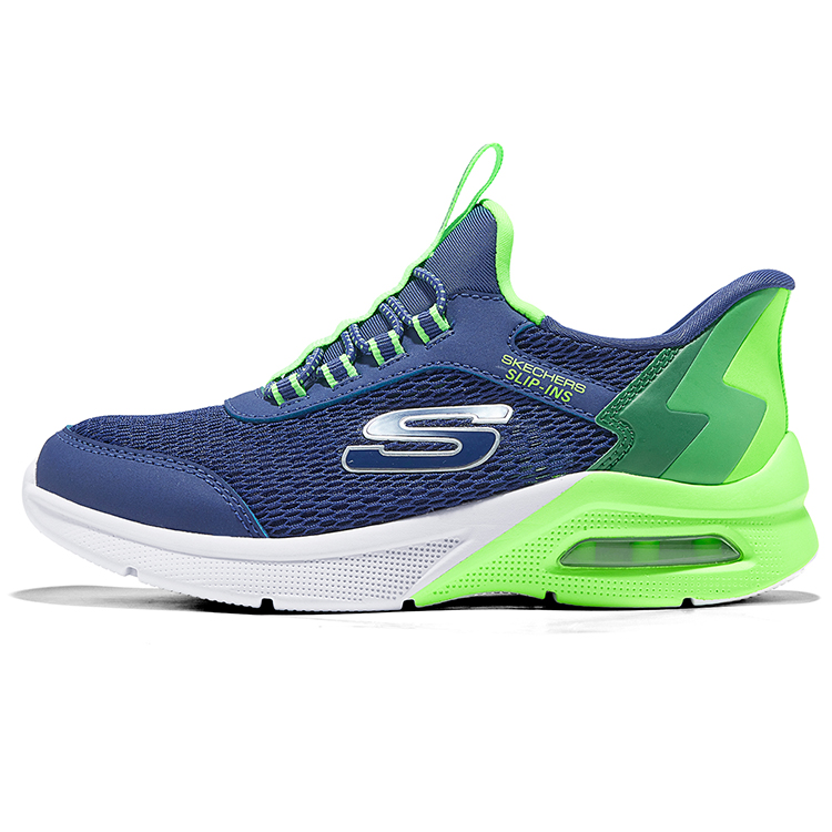 Skechers, children's synthesized comfortable non-slip wear-resistant breathable navy blue soft heel