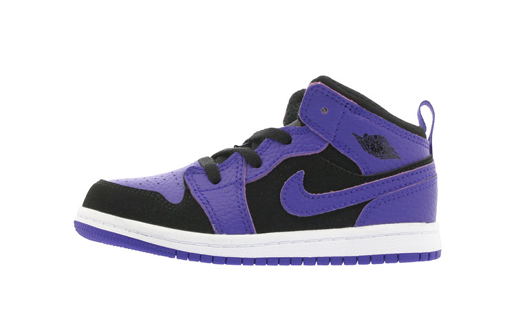 Детские кроссовки Jordan Air Jordan 1 Mid TD (черно-синие)