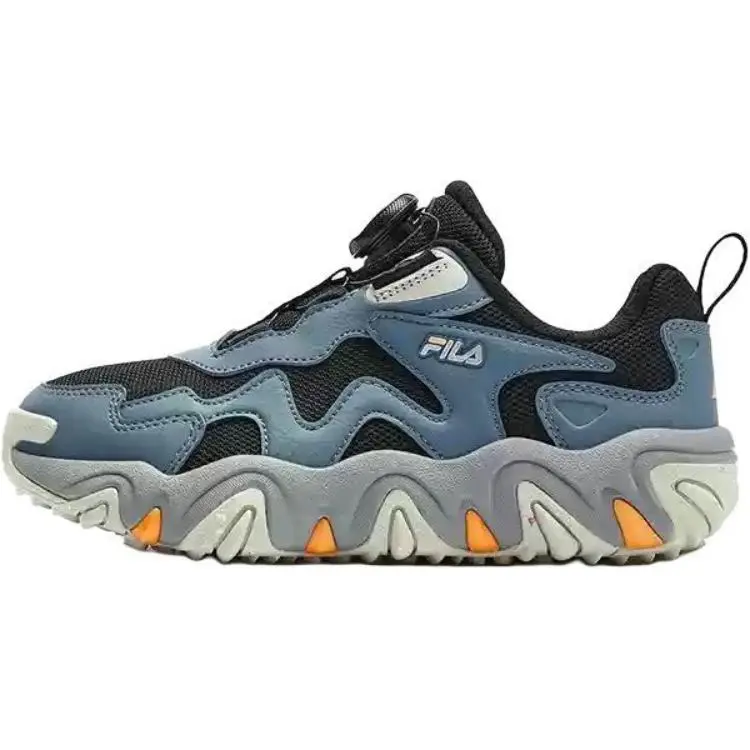 FILA KIDS BOA Slip Resistant Abrasion Resistant Low top Kids' Training Shoes Blue Black Kids'