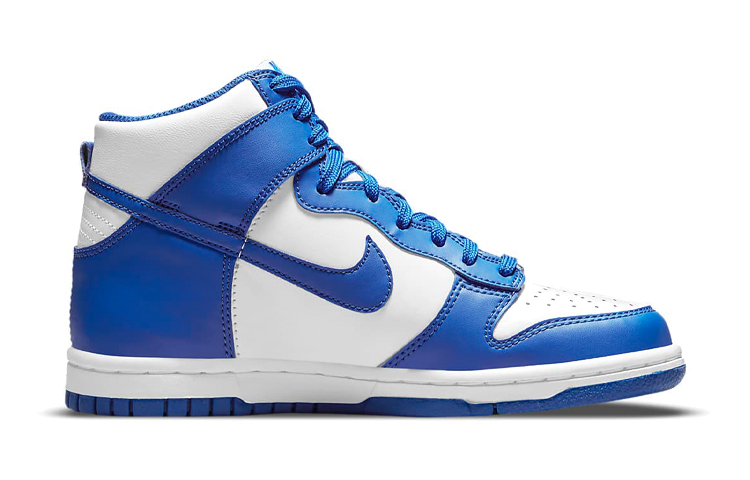 Высокие кроссовки Nike Dunk High (бело-синий) — фото 4