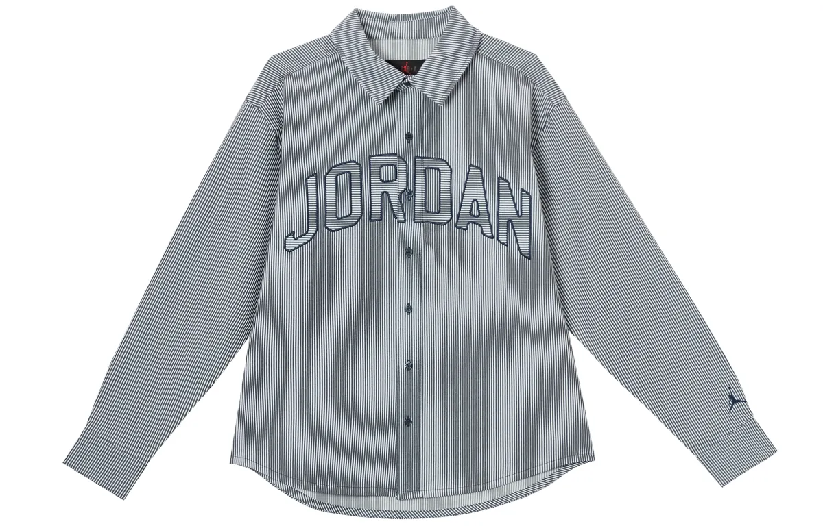 Jordan Air Shirts Men's Blue Gray Lapel Moderate