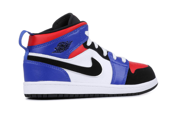 Кроссовки Jordan Air Jordan 1 Mid "top 3" (синий / красный / черный) — Синий / красный / чёрный — фото 5