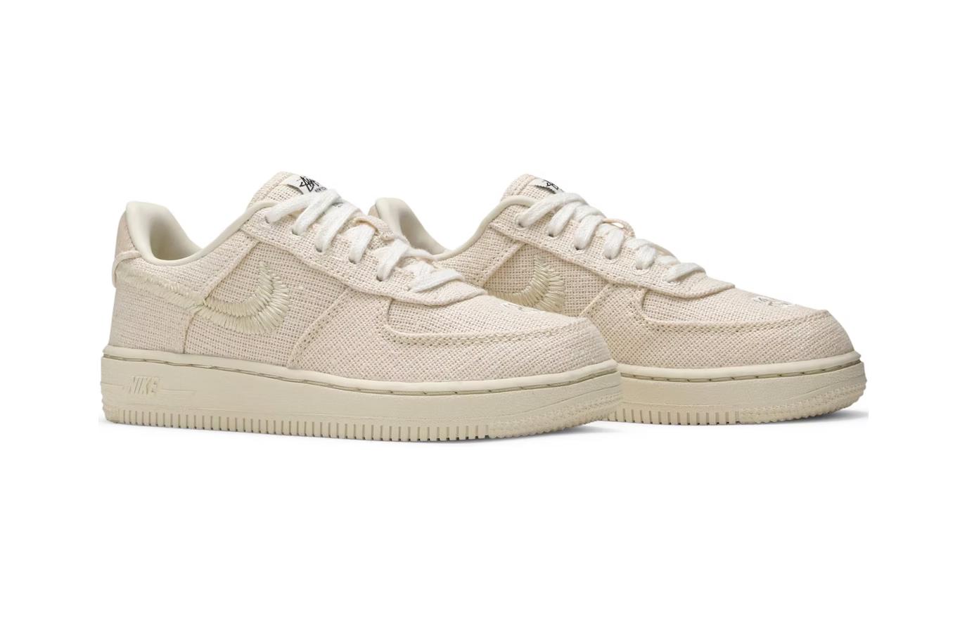 Кроссовки Stussy x Nike Air Force 1 (молочный) — фото 5