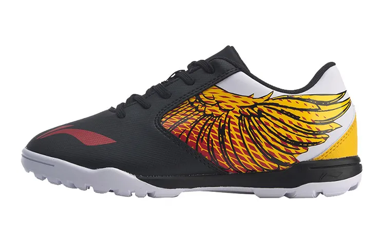Li Ning YOUNG Slip Resistant Cushioning Abrasion Resistant Low top Kids' Soccer Shoes Yellow Teenagers