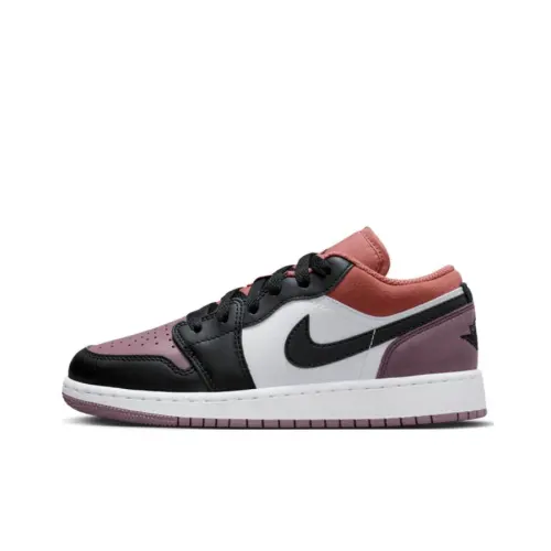 Jordan Air Jordan 1 Low top Basketball Shoes White Umber Purple Unisex