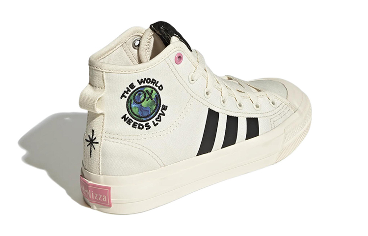 Детские кеды adidas originals Nizza (белый / черный) — Белый / чёрный — фото 5