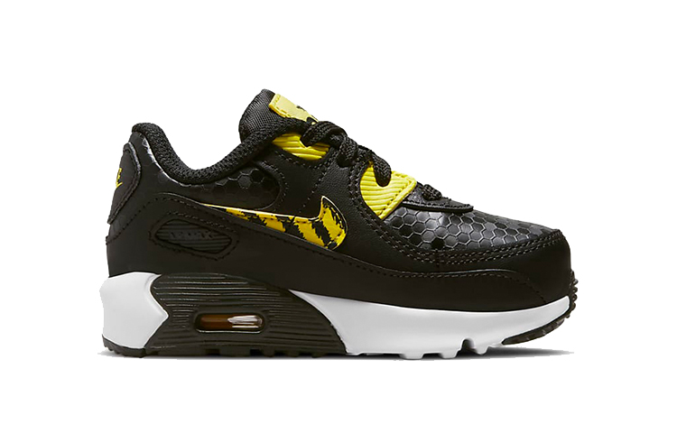Детские кроссовки Nike Air Max 90 (разноцветные) — 黑/大学金/脉冲柠檬黄绿/欧皮特黄 — фото 2